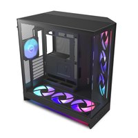 NZXT - H9 Flow+ RGB 2025 ATX Mid-Tower Dual-Chamber PC Case - Black
