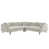 Zoya 3 Piece Down Filled Overstuffed Sectional Sofa by Modway - White