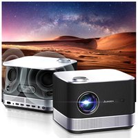 Aurzen - All-in-One Streaming Smart Projector, 36W Stereo Speakers, Auto Focus&Keystone, Netflix Official Licensed - Black