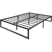 SlickBlue - Metal Steel Slat Platform Bed Frame with Strong Support for Mattress - Black