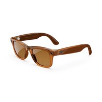 Ray-Ban Meta - Wayfarer glasses with Meta AI, Audio, Photo, Video Compatibility - Polarized Brown Lenses - Shiny Caramel