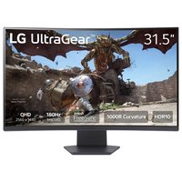 LG - UltraGear 31.5" QHD 180Hz 1ms AMD FreeSync Gaming Monitor with HDR 10 (HDMI, DisplayPort) - Black