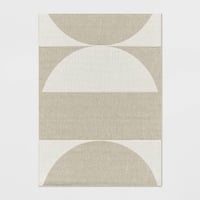 9'2"x12' Grace Geo Circle Indoor/Outdoor Rug - Tan - Threshold™: Weather-Resistant, Woven Polypropylene Area Rug