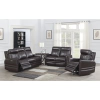 Coachella Power Recliner Chair Brown: Top-Grain Leather, USB Port - Steve Silver Co.