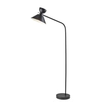 Adesso Duke Floor Lamp Black: ETL Listed, 67.5" Tall, Metal Shade, 1-Way Rotary Switch