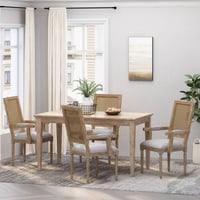 Set of 4 Maria French Country Wood & Cane Dining Chairs: Queen Anne Style - Christopher Knight Home