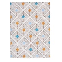 8'x10' Elnora Faux Rabbit Rug Ivory/Tan - Linon: High Pile, Cushioned, Modern Accent, Handmade, Indoor Use