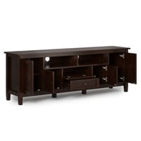 Norfolk TV Stand for TVs up to 80" Russet Brown - WyndenHall: Storage, Adjustable Shelves, Cable Management