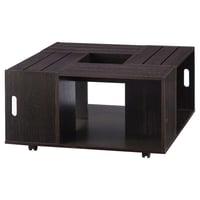 Roseline Modern Crate Box Inspired Coffee Table Espresso - HOMES: Inside + Out: Square Design, Movable, Storage Compartments