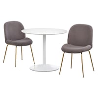 3pc Shaun Modern Dining Set White/Gray - Lifestorey
