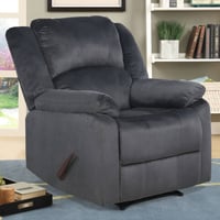 Pasadena Manual Side Lever Recliner Gray - Relax-A-Lounger: Overstuffed, Microfiber, 3-Position Lever, High-Density Foam