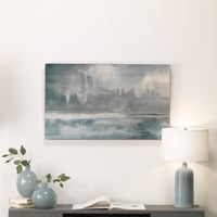 Magnolia Ceramic Table Lamp Blue - Splendor Home: Reactive Glaze, Cotton Drum Shade, UL Listed, 25.5" Height