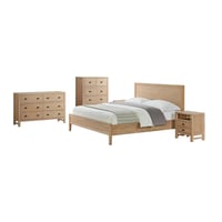 5pc King Arden Wood Bedroom Set - Alaterre Furniture : Solid Pine, 6-Drawer Dresser Chest