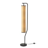 Adesso Lyons Floor Lamp Black: Modern Metal Design, ETL Listed, 3 Bulb Capacity, Beige Shade