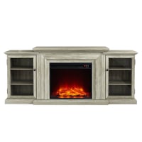 71" Vintage TV Stand for TVs up to 70" with Electric Fireplace Gray - Festivo