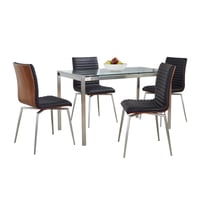 LumiSource 5pc Fuji Mason Swivel Dining Set Black