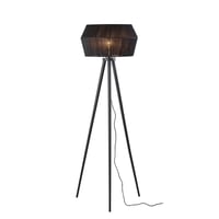 Adesso Montana Floor Lamp Black: 61" Height, Wood Tripod Base, Rope Shade, UL Listed