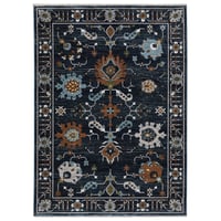 Captiv8e Designs 5'3"x7'6" Kennedy Traditional Floral Navy/Rust Area Rug
