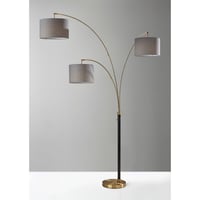 Adesso 3 Arm Bergen Arc Lamp Black: Modern Metal Multi-Head, ETL Listed, No Bulbs Included