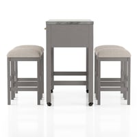 5pc Gardenside Expandable Counter Height Dining Table Set White/Light Gray/Beige - HOMES: Inside + Out