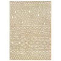 6'7"x9'2" Camryn Geometric Reflections Rug Sand/Ivory - Captiv8e Designs