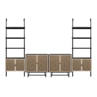Nathan James Kova Rattan TV Wall Unit for TVs up to 50" Black