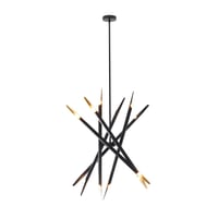 62" x 8" Contemporary Metal Abstract Chandelier Black - Olivia & May: Hanging Lamp, No Assembly Required