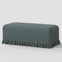Threshold designed w/Studio McGee Ruffle Slipcover Dining Bench in Whitaker Gingham Spruce - Threshold™ designed with Studio McGee