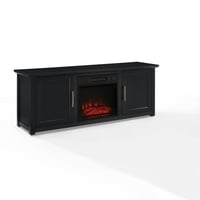 Camden Low Profile Fireplace with TV Stand for TVs up to 60" Black - Crosley