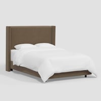 King Austin Wingback Bed in Velvet Titan Walnut - Threshold™: Pine Frame, Upholstered Headboard, Spot Clean