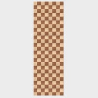 Playa Rug 31"x34' Damas Checkered Indoor/Outdoor Runner Rug Beige/Brown