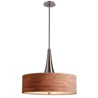 Kenroy Home Kenroy Bulletin 3 Light Pendant: Ceiling Lamp, Dining Room Fixture, Cork Drum Shade, UL Listed