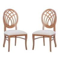 Linon Set of 2 Oriana Side Chair Brown
