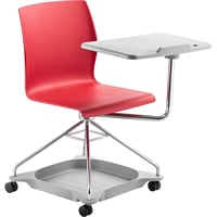 Chair on the Go Classroom Chair Red - National Public Seating: Swivel Seat, Mobile Tablet Arm, Steel Frame