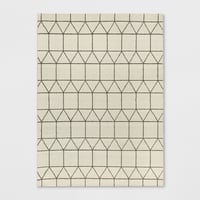 7'X10' Elle Linear Grid Woven Area Rug Cream - Threshold™