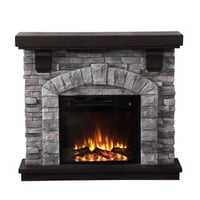 45" Freestanding Electric Fireplace Gray - Home Essentials: Faux, No Assembly Required