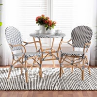 2pc Naila Rattan and Weaving Dining Chair Set Natural/Brown - bali & pari