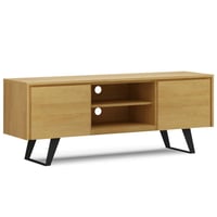 Mitchell TV Stand for TVs up to 70" Oak - WyndenHall: Solid Wood, Metal Legs, Media Credenza