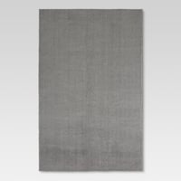 6'6"X10' Solid Tufted Micropoly Shag Area Rug Gray - Threshold™: Modern High Pile Indoor Carpet, Polyester