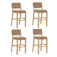 Nathan James Set of 4 Cohen Faux Leather Barstool Brown