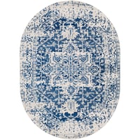 Livabliss 6'7"x9' Oval Worsham Traditional Rug Blue