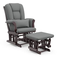 Storkcraft Tuscany Glider Nursery Rocking Chair and Ottoman - Espresso/Gray