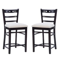 Linon Set of 2 24.5" Darby Counter Height Barstool Brown
