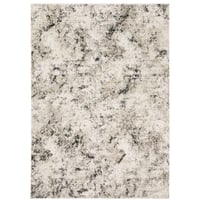 5'3"x7'6" Nirvan Distressed Abstract Indoor Area Rug Ivory/Gray - Captiv8e Designs: Low Pile, Fade & Stain-Resistant