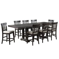 9pc Napa Counter Height Dining Set Dusky Cedar - Steve Silver Co.: Farmhouse Style, Twin Pedestal, Upholstered Chairs