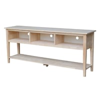 Concepts TV Stand for TVs up to 80" Light Brown - International Concepts: Solid Wood, Unfinished