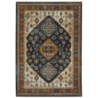 9'10"x12'10" Arya Traditional Medallion Indoor Area Rug Blue - Captiv8e Designs