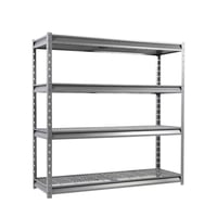 Atlas Shelving 4-Tier 72"x24"x72" Heavy Duty Garage Shelving Load 8000lbs Gray Vein: Steel, Adjustable & Fixed Shelves, Rust-Resistant