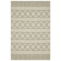 Captiv8e Designs 9'10"x12'10" Tobago Global Geometric Striped Tan/Light Brown Indoor/Outdoor Area Rug