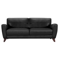 Jedd Contemporary Sofa Brown/Black - Armen Living: Genuine Leather, Dacron Padded, Hardwood Legs